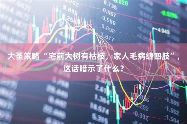 大圣策略 “宅前大树有枯枝，家人毛病缠四肢”，这话暗示了什么？