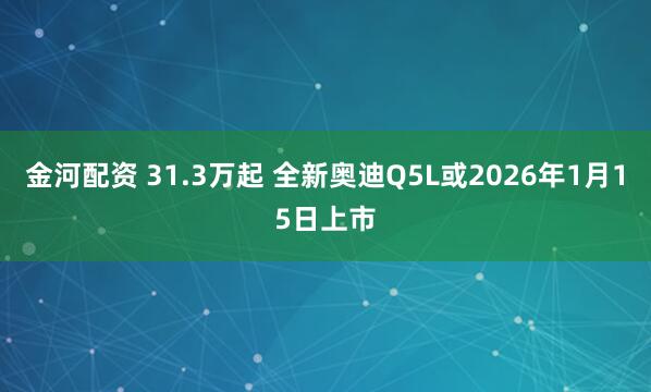 金河配资 31.3万起 全新奥迪Q5L或2026年1月15日上市